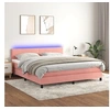 Image de Boxspring met matras en LED fluweel roze 180x200 cm3134302