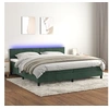 Image de Boxspring met matras en LED fluweel donkergroen 200x200 cm3134306
