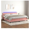 Image de Boxspring met matras en LED fluweel roze 200x200 cm3134308