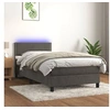 Image de Boxspring met matras en LED fluweel donkergrijs 90x200 cm3134322