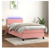 Image de Boxspring met matras en LED fluweel roze 100x200 cm3134332