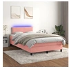 Image de Boxspring met matras en LED fluweel roze 120x200 cm3134338