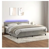 Image de Boxspring met matras en LED fluweel lichtgrijs 200x200 cm3134363