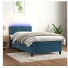Image de Boxspring met matras en LED fluweel donkerblauw 80x200 cm3134373