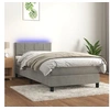 Image de Boxspring met matras en LED fluweel lichtgrijs 90x200 cm3134381