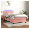 Image de Boxspring met matras en LED fluweel roze 90x200 cm3134386