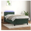 Image de Boxspring met matras en LED fluweel donkergroen 100x200 cm3134390