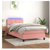 Image de Boxspring met matras en LED fluweel roze 100x200 cm3134392