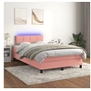 Image de Boxspring met matras en LED fluweel roze 120x200 cm3134398