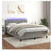 Image de Boxspring met matras en LED fluweel lichtgrijs 140x190 cm3134399