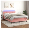 Image de Boxspring met matras en LED fluweel roze 140x190 cm3134404