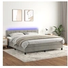 Image de Boxspring met matras en LED fluweel lichtgrijs 160x200 cm3134411