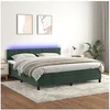 Image de Boxspring met matras en LED fluweel donkergroen 160x200 cm3134414