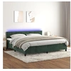 Image de Boxspring met matras en LED fluweel donkergroen 200x200 cm3134426