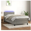Image de Boxspring met matras en LED fluweel lichtgrijs 80x200 cm3134429