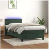 Image de Boxspring met matras en LED fluweel donkergroen 80x200 cm3134432