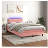 Image de Boxspring met matras en LED fluweel roze 120x200 cm3134458