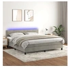 Image de Boxspring met matras en LED fluweel lichtgrijs 160x200 cm3134471