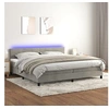 Image de Boxspring met matras en LED fluweel lichtgrijs 200x200 cm3134483