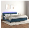 Image de Boxspring met matras en LED fluweel donkerblauw 200x200 cm3134487