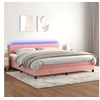 Image de Boxspring met matras en LED fluweel roze 200x200 cm3134488