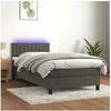 Image de Boxspring met matras en LED fluweel donkergrijs 90x200 cm3134502