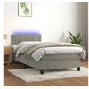 Image de Boxspring met matras en LED fluweel lichtgrijs 100x200 cm3134507