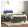 Image de Boxspring met matras en LED fluweel donkergrijs 100x200 cm3134508