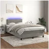 Image de Boxspring met matras en LED fluweel lichtgrijs 120x200 cm3134513
