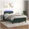 Image de Boxspring met matras en LED fluweel donkergroen 120x200 cm3134516