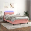 Image de Boxspring met matras en LED fluweel roze 120x200 cm3134518