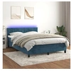 Image de Boxspring met matras en LED fluweel donkerblauw 140x190 cm3134523