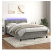 Image de Boxspring met matras en LED fluweel lichtgrijs 140x200 cm3134525