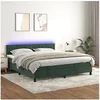 Image de Boxspring met matras en LED fluweel donkergroen 160x200 cm3134534