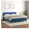 Image de Boxspring met matras en LED fluweel donkerblauw 160x200 cm3134535