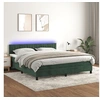 Image de Boxspring met matras en LED fluweel donkergroen 180x200 cm3134540