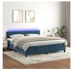 Image de Boxspring met matras en LED fluweel donkerblauw 180x200 cm3134541