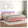 Image de Boxspring met matras en LED fluweel roze 180x200 cm3134542
