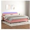 Image de Boxspring met matras en LED fluweel roze 200x200 cm3134548