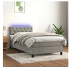 Image de Boxspring met matras en LED fluweel lichtgrijs 80x200 cm3134549