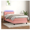 Image de Boxspring met matras en LED fluweel roze 80x200 cm3134554