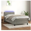 Image de Boxspring met matras en LED fluweel lichtgrijs 100x200 cm3134567