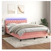 Image de Boxspring met matras en LED fluweel roze 140x190 cm3134584