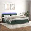 Image de Boxspring met matras en LED fluweel donkergroen 160x200 cm3134594