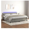 Image de Boxspring met matras en LED fluweel lichtgrijs 200x200 cm3134603