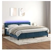 Image de Boxspring met matras en LED fluweel donkerblauw 200x200 cm3134607