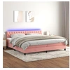 Image de Boxspring met matras en LED fluweel roze 200x200 cm3134608