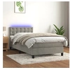 Image de Boxspring met matras en LED fluweel lichtgrijs 80x200 cm3134609