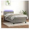 Image de Boxspring met matras en LED fluweel lichtgrijs 90x190 cm3134615