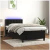 Image de Boxspring met matras en LED fluweel zwart 100x200 cm3134629